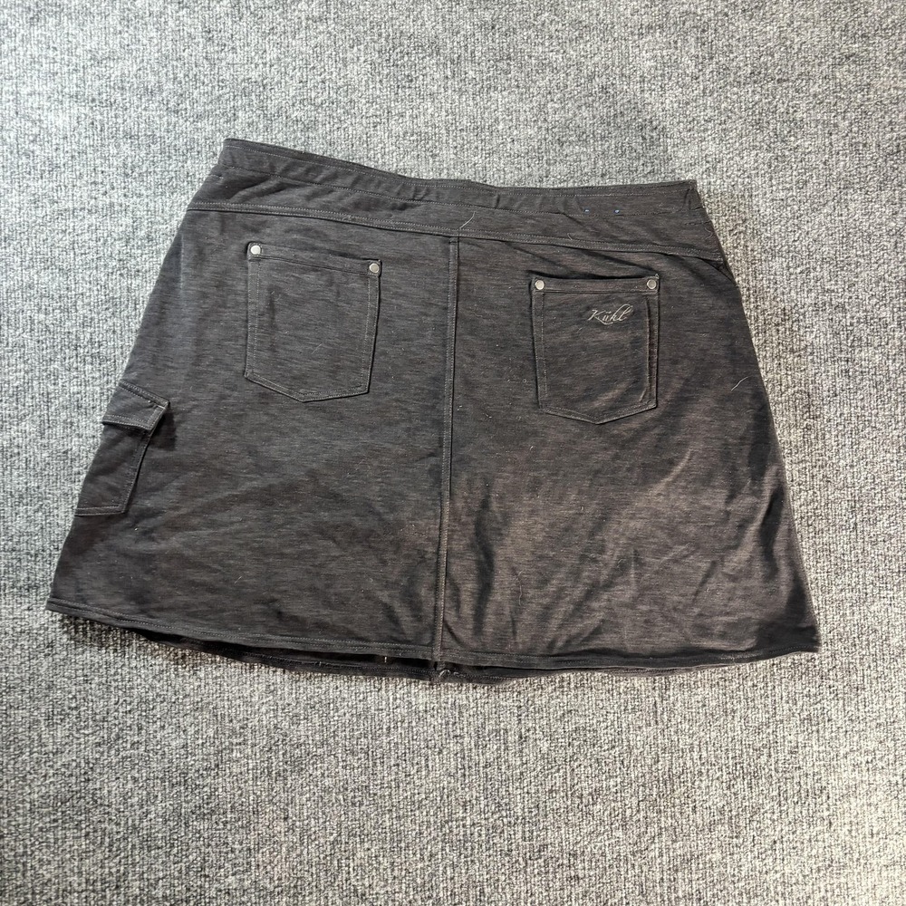 Kuhl Skirt Womens XL Gray Cargo Pockets Pull On Stretch Knit Casual Outdoor